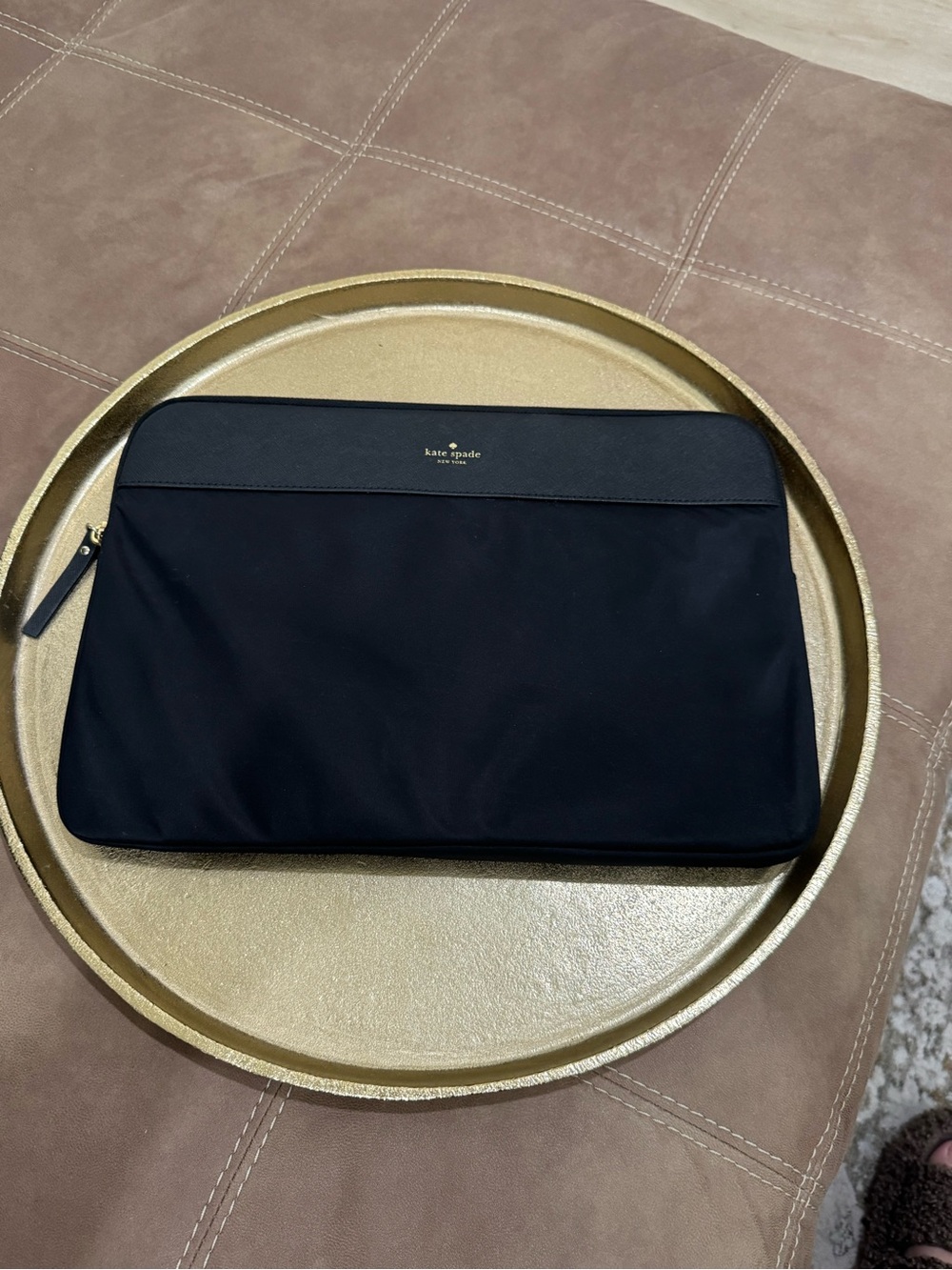 kate spade Black Slim Laptop Sleeve with Zip